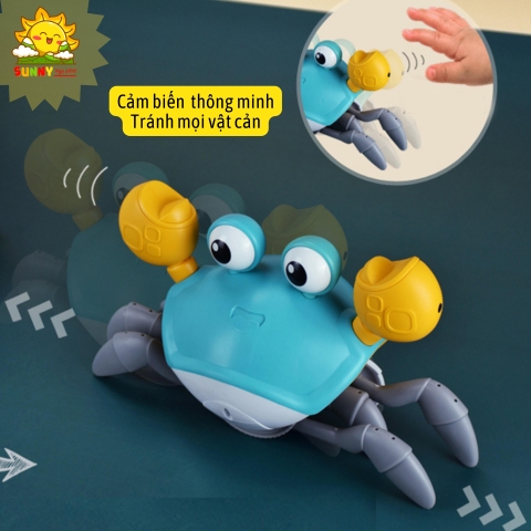 Đồ chơi Con Cua cảm biến tự tránh vật cản | Âm thanh ánh sáng vui nhộn | Pin sạc