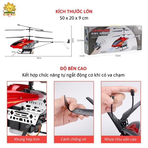 Máy bay trực thăng điều khiển từ xa cỡ lớn, dài 45cm - L602