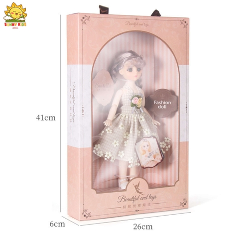 Hộp quà tặng Búp bê sang trọng cho Bé Gái - 41cm - Mắt 3D - 13 Khớp bi