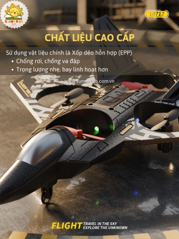 Máy bay chiến đấu Điều khiển từ xa L0712 | 4 Cánh lên thẳng | An toàn khi va chạm