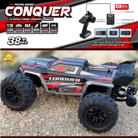 Xe địa hình điều khiển từ xa Bán tải CONQUER 1:16 - 38km/h