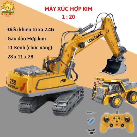 Xe máy xúc điều khiển từ xa 11 kênh - XUEZHISHAN