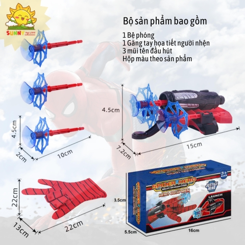 Bộ đồ chơi Găng tay Người nhện bắn mũi tên mềm độc đáo | Nhập vai Spider Man thực thụ | An toàn, thú vị cho Bé trai