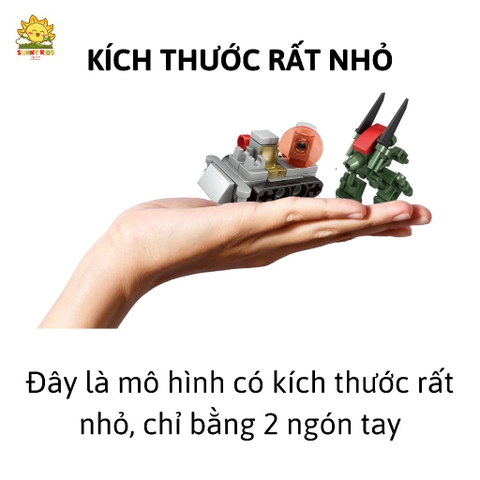 Đồ chơi lắp ráp mô hình xe Quân Sự, 2 IN 1, đồ chơi xe mô hình kích thước nhỏ, giúp bé thông minh, sáng tạo - Sunny Kids