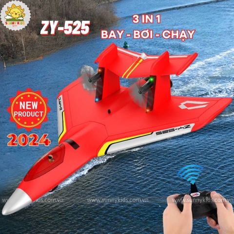 Máy bay Điều khiển từ xa ZY-525, 3 Chế độ Bay - Bơi - Chạy, Phiên bản mới 2024, khoảng cách 300m, Pin sạc - Sunny Kids