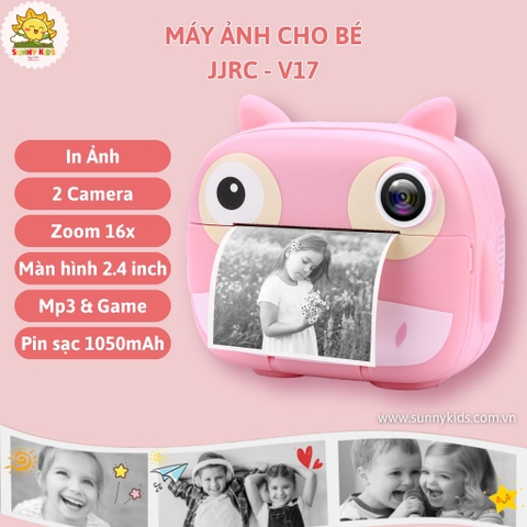 Máy chụp hình cho Bé JJRC V17 | In ảnh lấy liền | 2 Cameras, Zoom 16x, Video 1080P