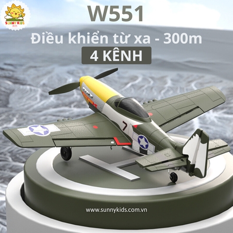 Máy bay Điều khiển từ xa 4 Kênh | P-51 MUSTANG - W511 | Phạm vi 300m