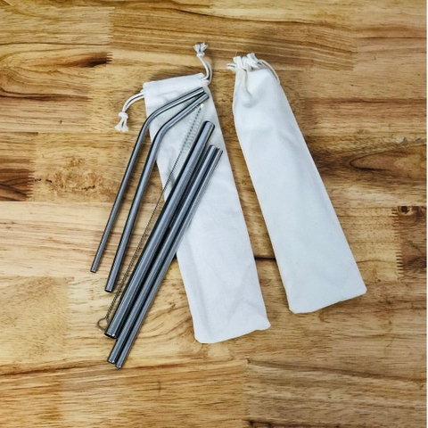 Bộ Ống Hút Inox Bảo Vệ Môi Trường, dễ dàng vệ sinh, Ống Hút Inox 304 an toàn, Bền Trọn Đời