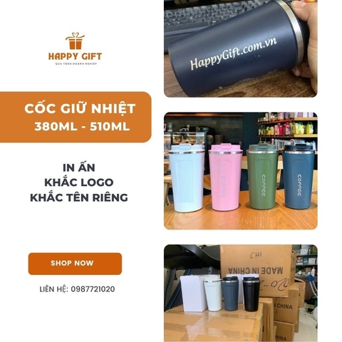 Cốc Giữ Nhiệt Cà Phê 510ml, 380ml Cốc Giữ Nhiệt Inox 304 BCGN.001