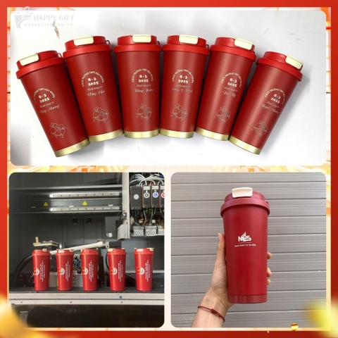 Ly giữ nhiệt coffee dung tích 530ml, thiết kế mới tối giản, tiện lợi có ống hút