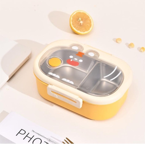 Hộp cơm cách nhiệt nắp trong suốt in hình động vật