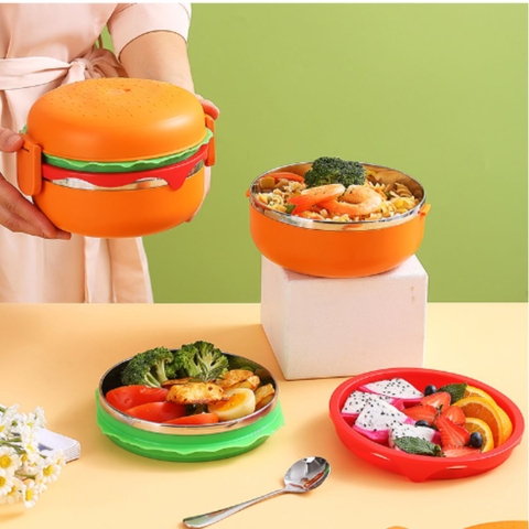Hộp cơm hình Hamburger, hộp cơm văn phòng, hộp cơm trưa