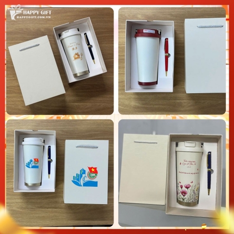 Ly giữ nhiệt coffee dung tích 530ml, thiết kế mới tối giản, tiện lợi có ống hút