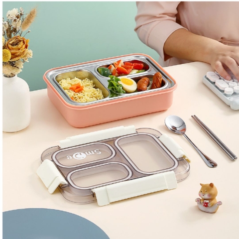 Hộp cơm giữ nhiệt smlie 3 ngăn 2559