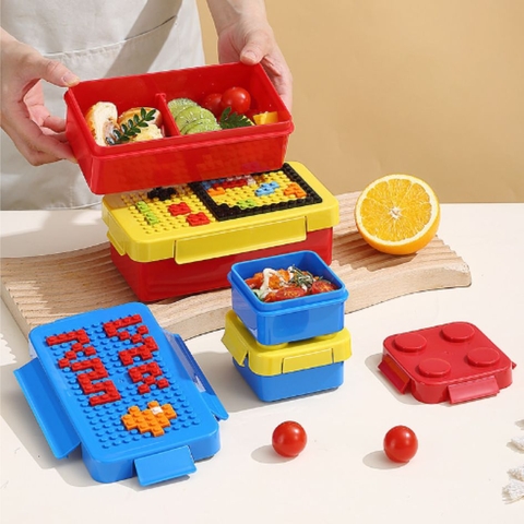 Copy of Hộp cơm khối xếp hình New DIY, hộp cơm văn phòng, hộp salad, hộp cơm trưa