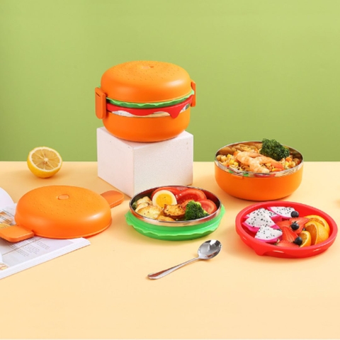 Hộp cơm hình Hamburger, hộp cơm văn phòng, hộp cơm trưa