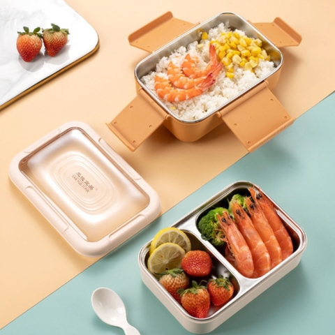 Hộp cơm giữ nhiệt 2 tầng phong cách Nhật Bản