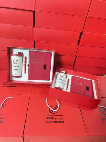 Bộ quà tặng gift set 3 món in thương hiệu riêng Mars - Set Quà Tặng Doanh Nghiệp Cao Cấp In Logo Theo Yêu Cầu – Bình Giữ Nhiệt, Sổ Tay, Bút Ký