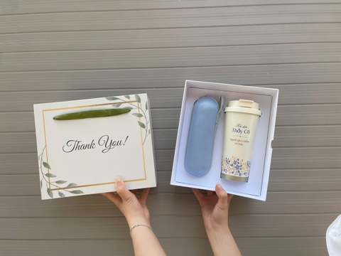 Set Quà Tặng Tri Ân Thầy Cô – Ly Giữ Nhiệt 530ml, Ô Mini Gấp Gọn