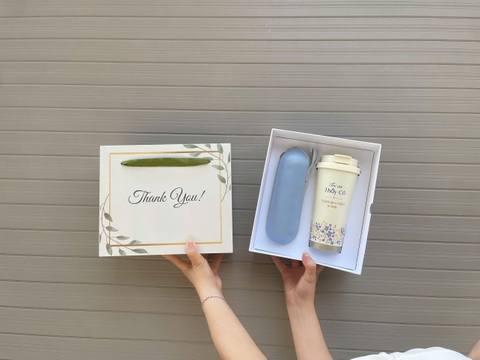 Set Quà Tặng Tri Ân Thầy Cô – Ly Giữ Nhiệt 530ml, Ô Mini Gấp Gọn
