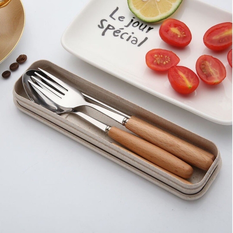 Bộ đũa muỗng nĩa lúa mạch sang trọng Trang Nhã