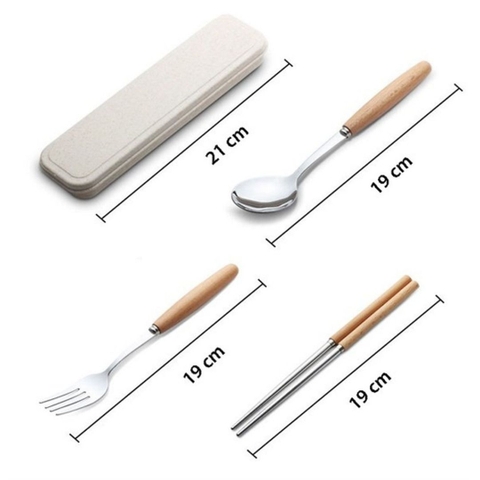 Bộ đũa muỗng nĩa lúa mạch sang trọng Trang Nhã
