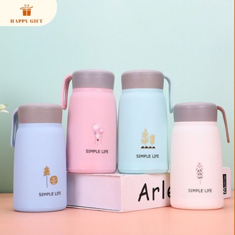 Bình Nước Xinh Xinh, Bình  thủy tinh bọc nhựa cách nhiệt in ấn quà tặng giá rẻ