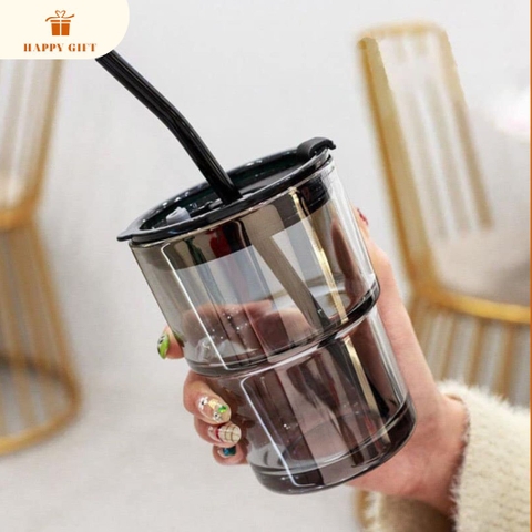 Cốc Nước Thuỷ Tinh Bọc Da Giữ Nhiệt Dễ Thương, Cốc Uống Nước Thuỷ Tinh Chịu Nhiệt Uống Cafe