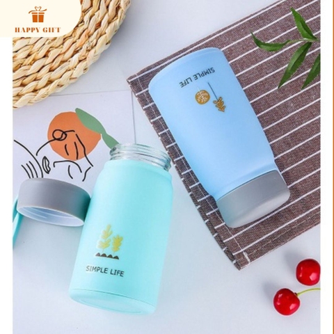 Bình Nước Xinh Xinh, Bình  thủy tinh bọc nhựa cách nhiệt in ấn quà tặng giá rẻ