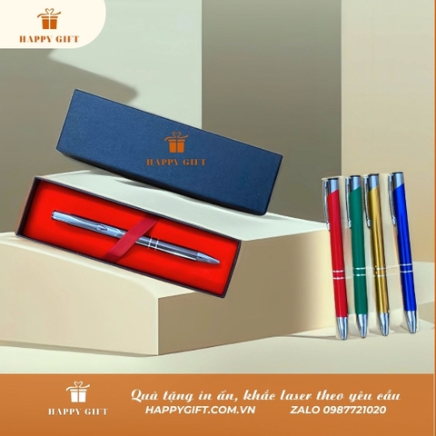 Bút Bi Ký chất liệu vỏ nhôm Quà Tặng Giá Rẻ - Khắc lazer, in uv