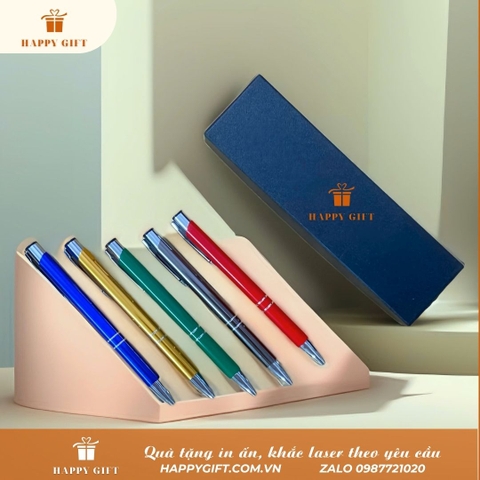 Bút Bi Ký chất liệu vỏ nhôm Quà Tặng Giá Rẻ - Khắc lazer, in uv