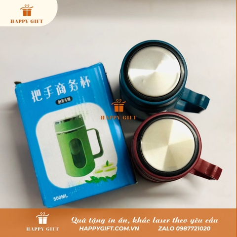 Bình đựng nước thủy tinh bọc nhựa có quai cầm, quà tặng doanh nghiệp, sự kiện, ...