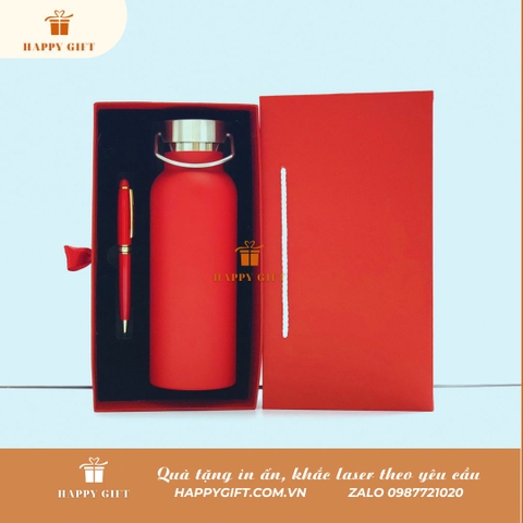Set quà tặng Bình giữ nhiệt  500ml nắp inox, inox 304, giữ nhiệt tốt, an toàn sức khỏe- Khắc laser logo, tên, quà tặng doanh nghiệp giá rẻ.
