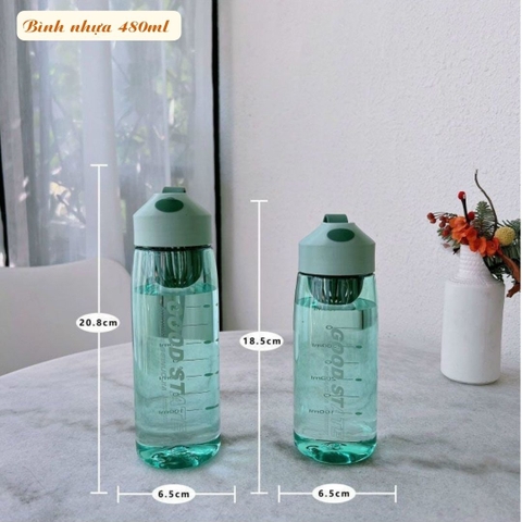 Bình nước thể thao good st 480ml/550ml có lõi lọc trà nhựa