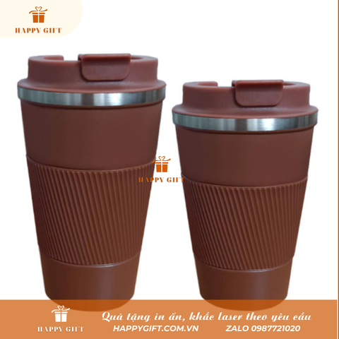 Cốc Coffee giữ nhiệt bọc silicon 510ml in logo làm quà tặng