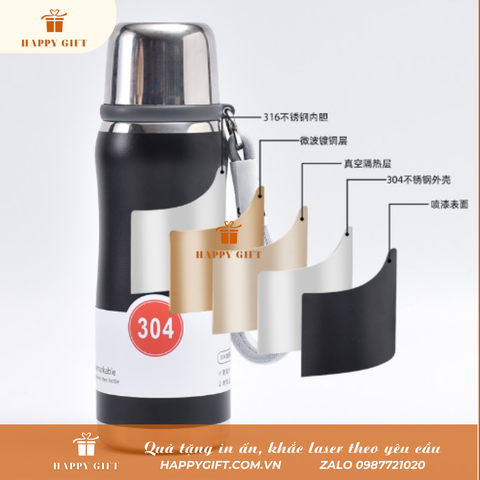 Bình giữ nhiệt thể thao 700ml in logo thương hiệu