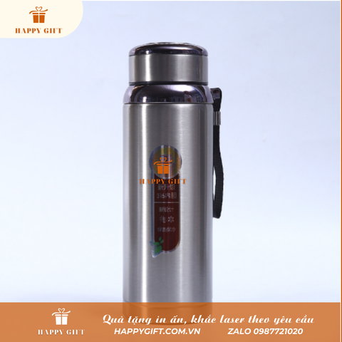 Bình nước thể thao inox giữ nhiệt 800ml in logo thương hiệu