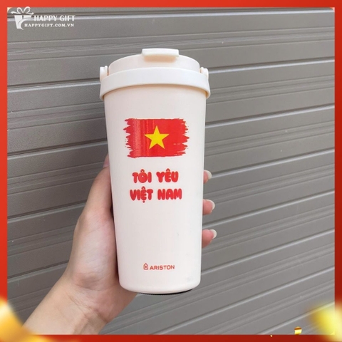Ly giữ nhiệt coffee dung tích 530ml, thiết kế mới tối giản, tiện lợi có ống hút