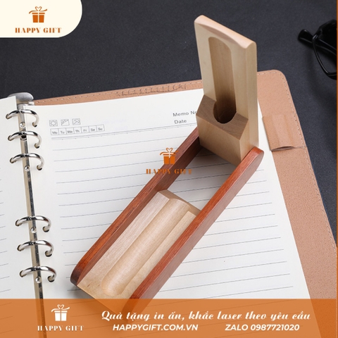 Hộp bút gỗ nắp gấp, hộp đựng bút khắc tên, logo thương hiệu, quà tặng doanh nghiệp
