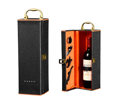 Hộp rượu vang đơn đính đá HR26 có dụng cụ mở rượu , Hộp quà Tết, Quà tặng doanh nghiệp, Quà tặng sự kiện