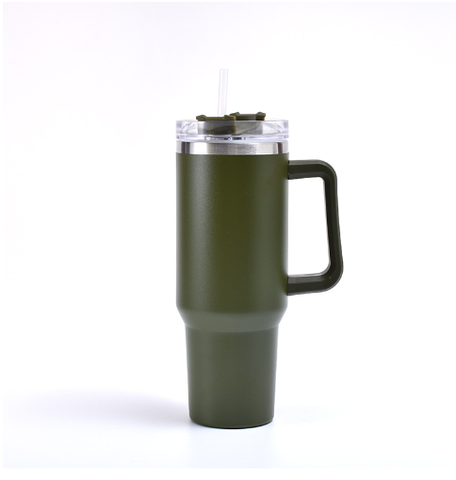 Cốc Coffee giữ nhiệt cầm tay nắp trong suốt có ống hút, Cốc giữ nhiệt in khắc tên logo