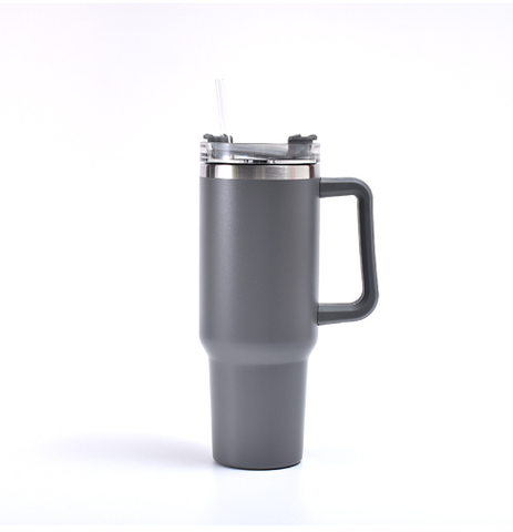 Cốc Coffee giữ nhiệt cầm tay nắp trong suốt có ống hút, Cốc giữ nhiệt in khắc tên logo