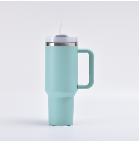 Cốc Coffee giữ nhiệt cầm tay có ống hút, Cốc giữ nhiệt in khắc tên logo