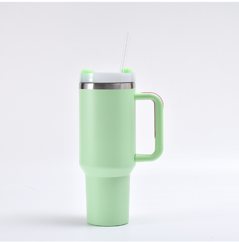Cốc Coffee giữ nhiệt cầm tay có ống hút, Cốc giữ nhiệt in khắc tên logo