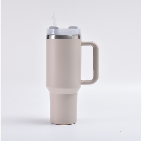 Cốc Coffee giữ nhiệt cầm tay có ống hút, Cốc giữ nhiệt in khắc tên logo