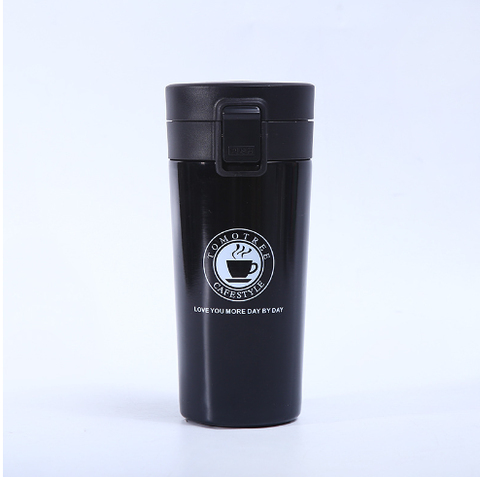 Cốc coffee giữ nhiệt Kamiyoshi nắp khóa móc, Cốc giữ nhiệt in khắc tên logo thương hiệu