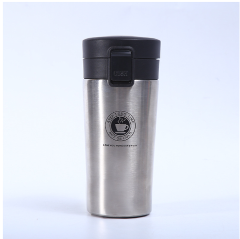 Cốc coffee giữ nhiệt Kamiyoshi nắp khóa móc, Cốc giữ nhiệt in khắc tên logo thương hiệu