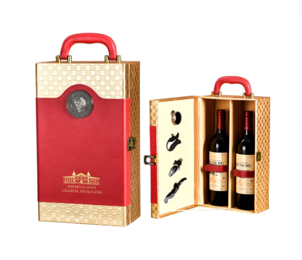 Hộp rượu vang đôi 1188 HR41 có dụng cụ mở rượu , Hộp quà Tết, Quà tặng doanh nghiệp, Quà tặng sự kiện