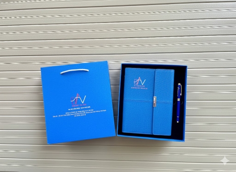 🎁 SET QUÀ SỔ + BÚT KÈM TÚI CÁC MÀU – NHẬN KHẮC TÊN/LOGO THEO YÊU CẦU