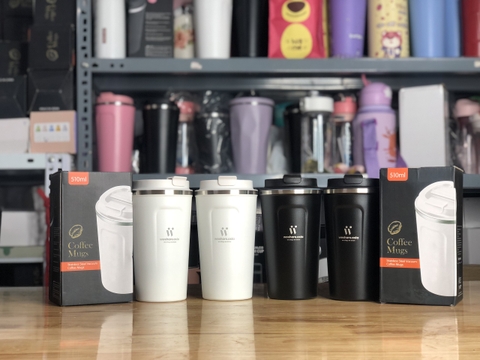 Bộ Quà Tặng (Cốc coffee 510ml, Sổ Da và Bút)  in logo khắc tên theo yêu cầu ý nghĩa- quà tặng giá rẻ